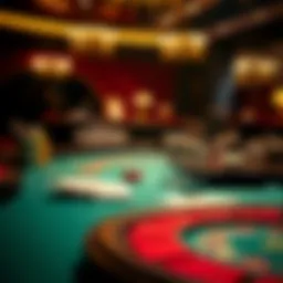 Baccarat table setup during a game session