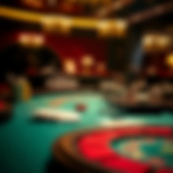 Baccarat table setup during a game session