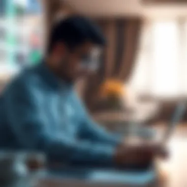 Analyzing Betting Strategies A person analyzing betting strategies on a laptop