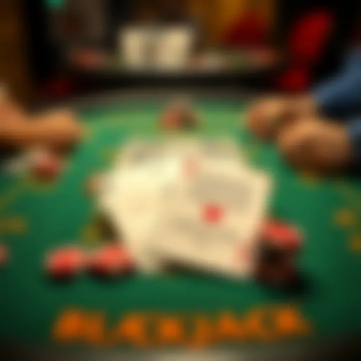 Visual representation of blackjack game rules