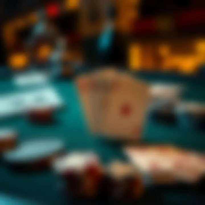 An illustration depicting the strategic elements involved in playing blackjack, including cards and strategies.