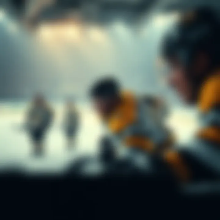 Iconic players of the Boston Bruins in action