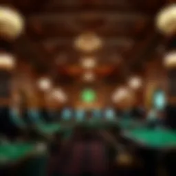A vintage casino interior showcasing elegant architecture and lighting