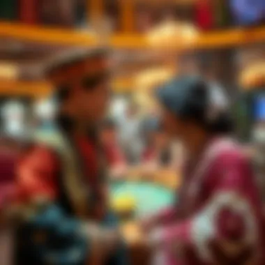 A cultural event taking place in a casino, highlighting local traditions