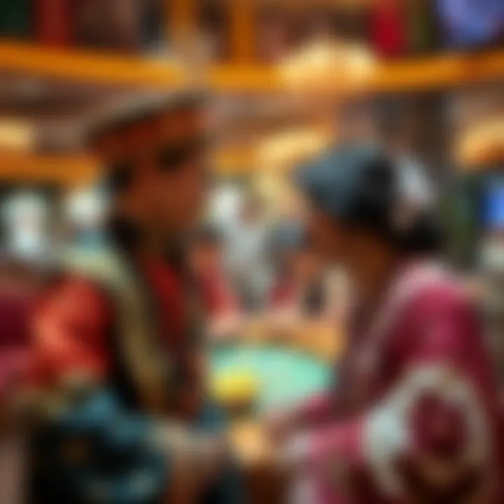 A cultural event taking place in a casino, highlighting local traditions