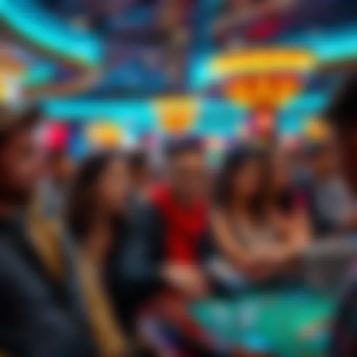 A diverse group of tourists enjoying various casino games