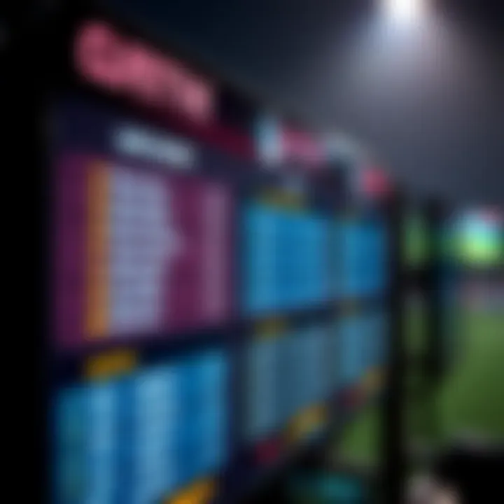 Live cricket scoring interface showcasing real-time updates