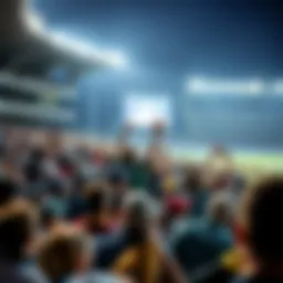A cricket stadium filled with enthusiastic fans