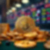 Cryptocurrency betting concept illustration