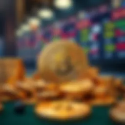 Cryptocurrency betting concept illustration