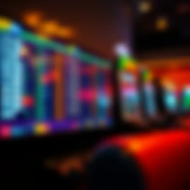 A variety of betting options displayed on a digital screen within a casino.