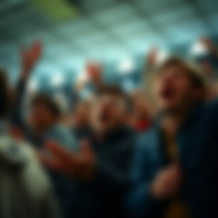 Fans cheering during an EFL Championship game