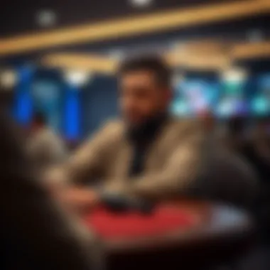 Strategy in Action: A Thoughtful Player's Approach Strategic player contemplating bets