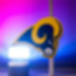 Los Angeles Rams logo displayed prominently against a vibrant background