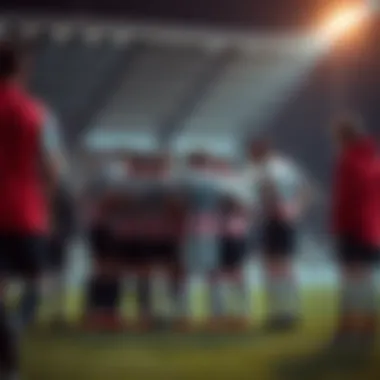 Luton Town team huddle before a game