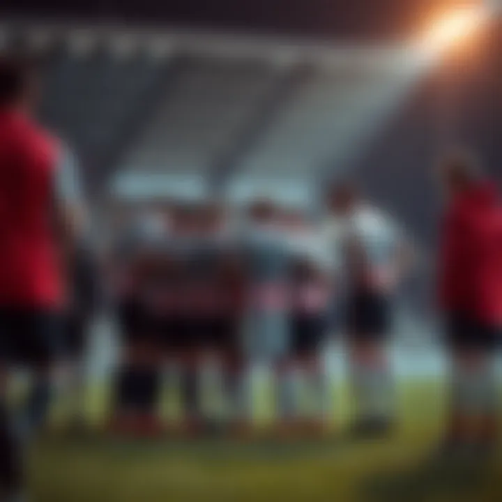 Luton Town team huddle before a game