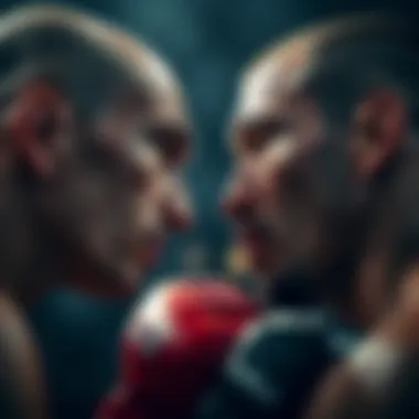 Intense face-off between two fighters