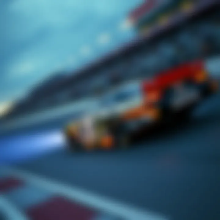 High-Speed NASCAR Action NASCAR race car speeding on track