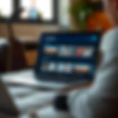 A laptop displaying various streaming options