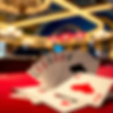 Close-up of baccarat cards demonstrating gameplay