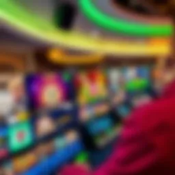A panoramic view of a vibrant online casino interface showcasing various games.