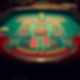Intricate design of a craps table showcasing the layout and betting options
