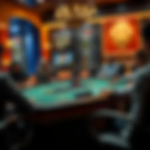 A strategic poker table showcasing online gameplay