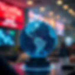 A digital globe representing international access