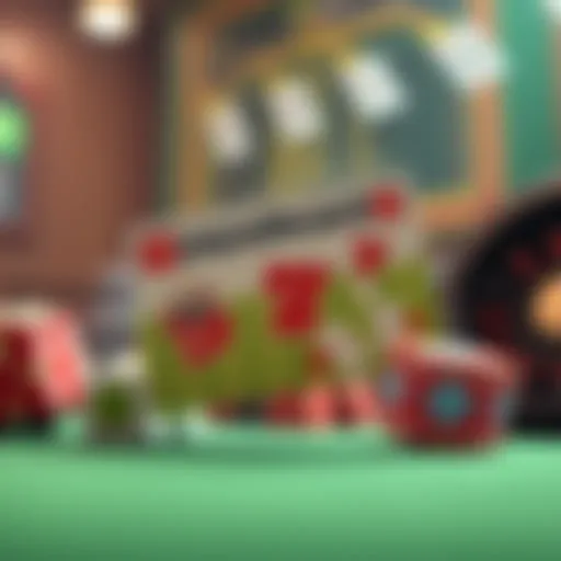 Illustration of a Paysafecard with casino elements