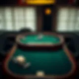 An overview of a poker table setup showcasing different card placements.