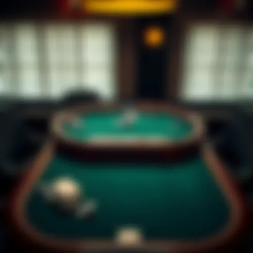 An overview of a poker table setup showcasing different card placements.