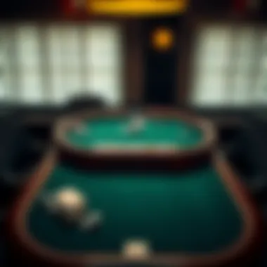 Poker Table Setup An overview of a poker table setup showcasing different card placements.