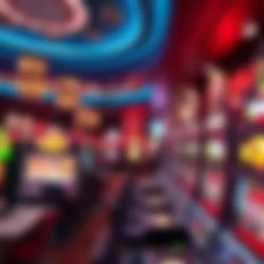 A casino floor bustling with excitement around slot machines