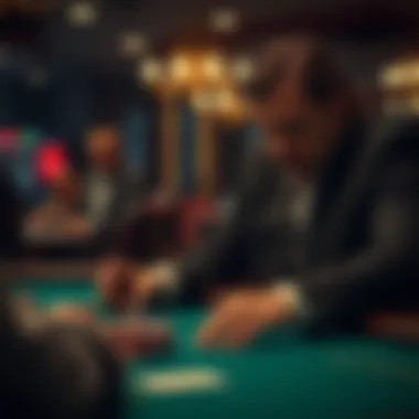 Player making a strategic decision in blackjack