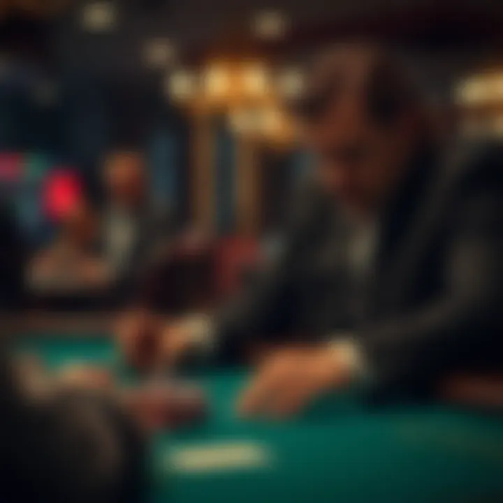 Player making a strategic decision in blackjack