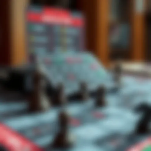 A strategic board with betting symbols